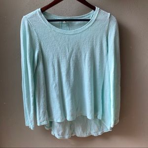 Eileen Fisher Mint Linen long sleeve knit top M